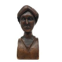 Woman with Fat Rolled Curls, Wonderful Antique Carved Bust