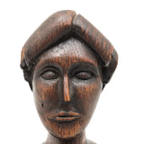 Woman with Fat Rolled Curls, Wonderful Antique Carved Bust