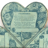 Lovely Mid 19th C. Fold Out Paper Heart "Puzzle Purse" Valentine