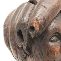 Woman with Fat Rolled Curls, Wonderful Antique Carved Bust