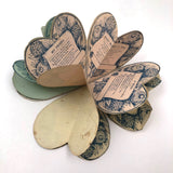 Lovely Mid 19th C. Fold Out Paper Heart "Puzzle Purse" Valentine