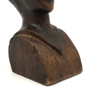 Woman with Fat Rolled Curls, Wonderful Antique Carved Bust