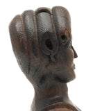 Woman with Fat Rolled Curls, Wonderful Antique Carved Bust