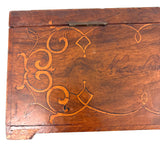 Nani Pocolo's Amazing 1897 Intarsia Marquetry Box with Costumed Beauty Dangling Cherries at Center