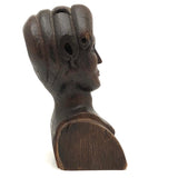 Woman with Fat Rolled Curls, Wonderful Antique Carved Bust
