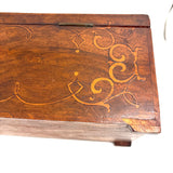 Nani Pocolo's Amazing 1897 Intarsia Marquetry Box with Costumed Beauty Dangling Cherries at Center