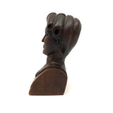 Woman with Fat Rolled Curls, Wonderful Antique Carved Bust