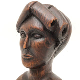 Woman with Fat Rolled Curls, Wonderful Antique Carved Bust