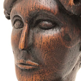 Woman with Fat Rolled Curls, Wonderful Antique Carved Bust