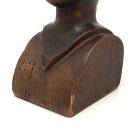 Woman with Fat Rolled Curls, Wonderful Antique Carved Bust