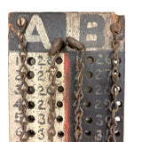 Wonderful Old Make Do Folk Art Two Player/Team Score Counter with Screw Eye Pegs on Chains