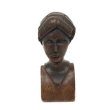 Woman with Fat Rolled Curls, Wonderful Antique Carved Bust