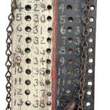 Wonderful Old Make Do Folk Art Two Player/Team Score Counter with Screw Eye Pegs on Chains