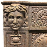 Wonderful 1880s Walker and Pratt Cast Iron Stove Front with Faces