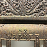 Wonderful 1880s Walker and Pratt Cast Iron Stove Front with Faces