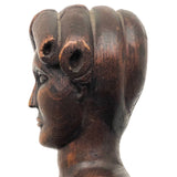 Woman with Fat Rolled Curls, Wonderful Antique Carved Bust