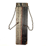 Wonderful Old Make Do Folk Art Two Player/Team Score Counter with Screw Eye Pegs on Chains