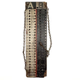 Wonderful Old Make Do Folk Art Two Player/Team Score Counter with Screw Eye Pegs on Chains