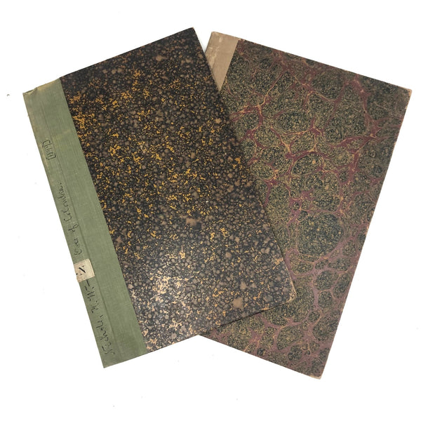 Antique Marbled Paper Covers with Cloth Bindings, Harvard University