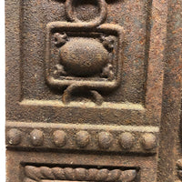 Wonderful 1880s Walker and Pratt Cast Iron Stove Front with Faces