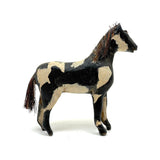 Fabulous Old Carved, Painted Folk Art Horse with Bristle Mane and Tail