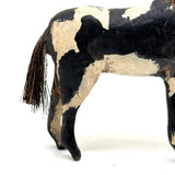 Fabulous Old Carved, Painted Folk Art Horse with Bristle Mane and Tail