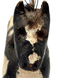 Fabulous Old Carved, Painted Folk Art Horse with Bristle Mane and Tail