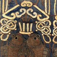 Incredibly Fine Antique Chinese Embroidery on Silk with Koi Lanterns in Gold Metallic Thread