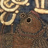 Incredibly Fine Antique Chinese Embroidery on Silk with Koi Lanterns in Gold Metallic Thread