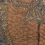 Incredibly Fine Antique Chinese Embroidery on Silk with Koi Lanterns in Gold Metallic Thread