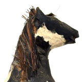 Fabulous Old Carved, Painted Folk Art Horse with Bristle Mane and Tail