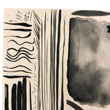Four and a Half Coats! Vintage Inkwash Drawing on Card with Another on Reverse