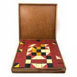 Beautiful Early Set of 81 Color Cubes in Original Box with Custom Lid
