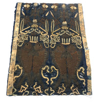 Incredibly Fine Antique Chinese Embroidery on Silk with Koi Lanterns in Gold Metallic Thread