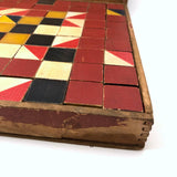 Beautiful Early Set of 81 Color Cubes in Original Box with Custom Lid