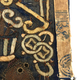 Incredibly Fine Antique Chinese Embroidery on Silk with Koi Lanterns in Gold Metallic Thread