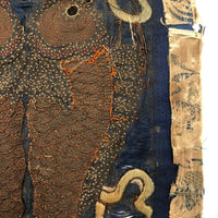 Incredibly Fine Antique Chinese Embroidery on Silk with Koi Lanterns in Gold Metallic Thread
