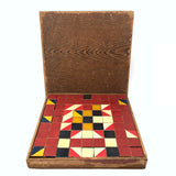 Beautiful Early Set of 81 Color Cubes in Original Box with Custom Lid