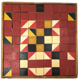 Beautiful Early Set of 81 Color Cubes in Original Box with Custom Lid