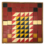 Beautiful Early Set of 81 Color Cubes in Original Box with Custom Lid