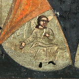 19th C. Egg Tempera on Wood Panel Burning Bush Russian Icon with Mary, Jesus and Angels
