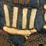 Incredibly Fine Antique Chinese Embroidery on Silk with Koi Lanterns in Gold Metallic Thread