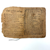 18th Century Hand-stitched Partial Child's Catechism with Woodcut Illustrations