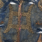 Incredibly Fine Antique Chinese Embroidery on Silk with Koi Lanterns in Gold Metallic Thread