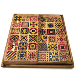 Beautiful Early Set of 81 Color Cubes in Original Box with Custom Lid