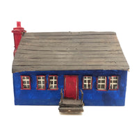 Charming Double Entry Bright Blue Scratch Made Cardboard House