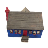 Charming Double Entry Bright Blue Scratch Made Cardboard House