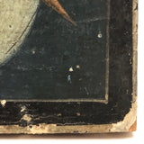 19th C. Egg Tempera on Wood Panel Burning Bush Russian Icon with Mary, Jesus and Angels