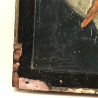 19th C. Egg Tempera on Wood Panel Burning Bush Russian Icon with Mary, Jesus and Angels