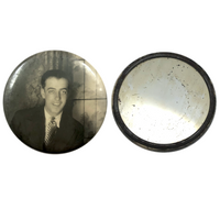 Heyyyy There....Old Pocket Mirror with Endearing Photo Portrait